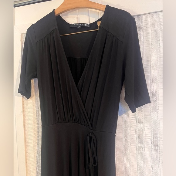 Veronica Beard Jeans Dress Romi Midi Side Ruched Tie in Black size Small - Picture 3 of 7